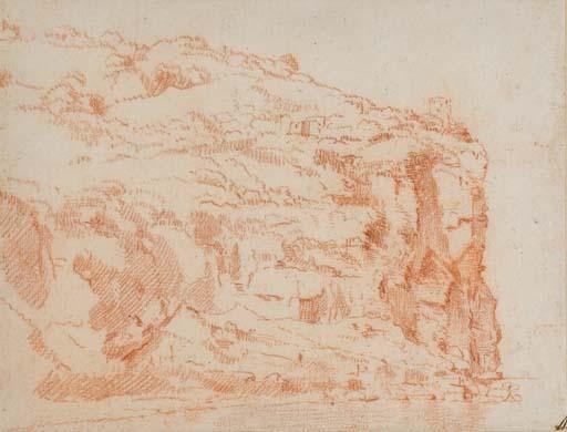 Aniello Falcone - Vue d\'une falaise surplombant la mer