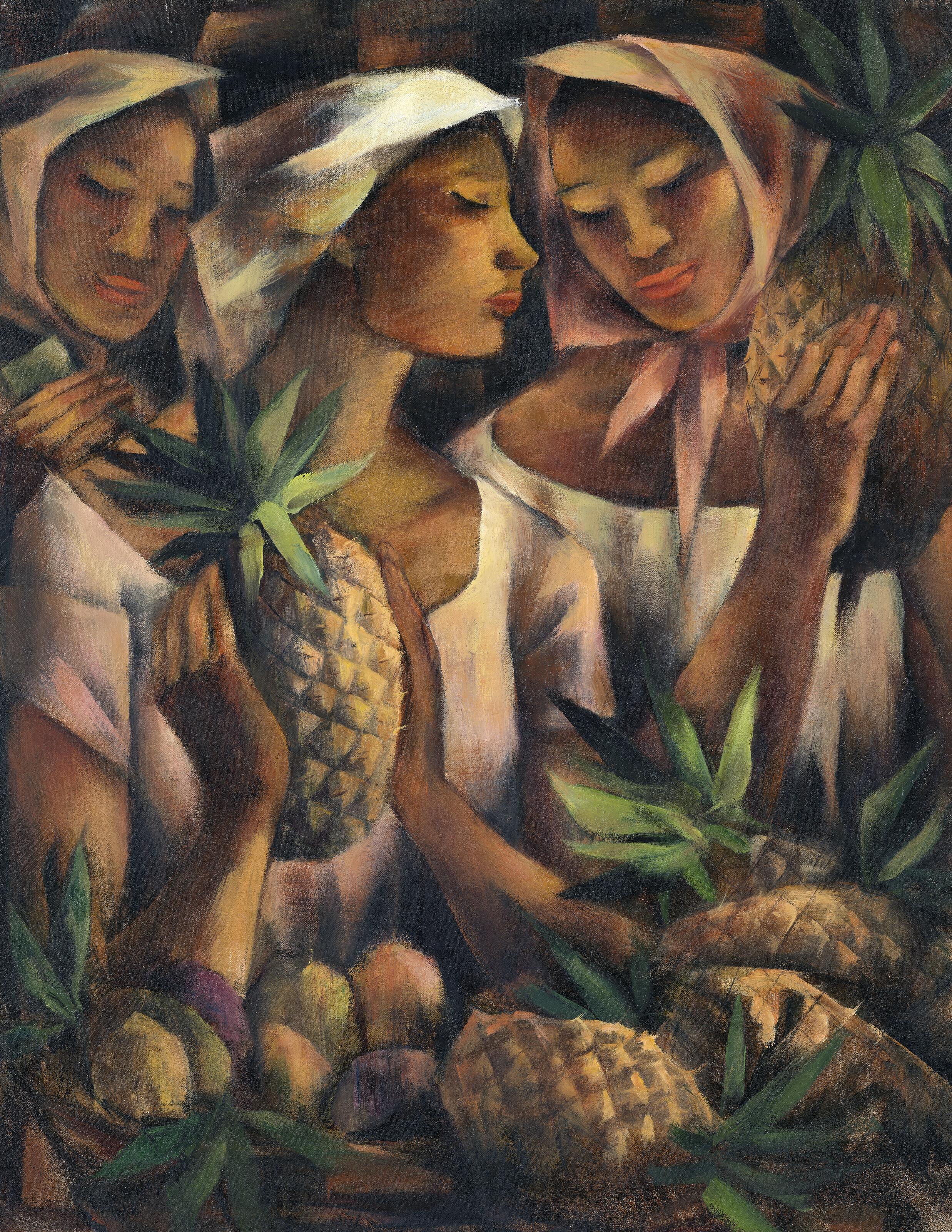 Anita Magsaysay-Ho - Three Women with Pineapples