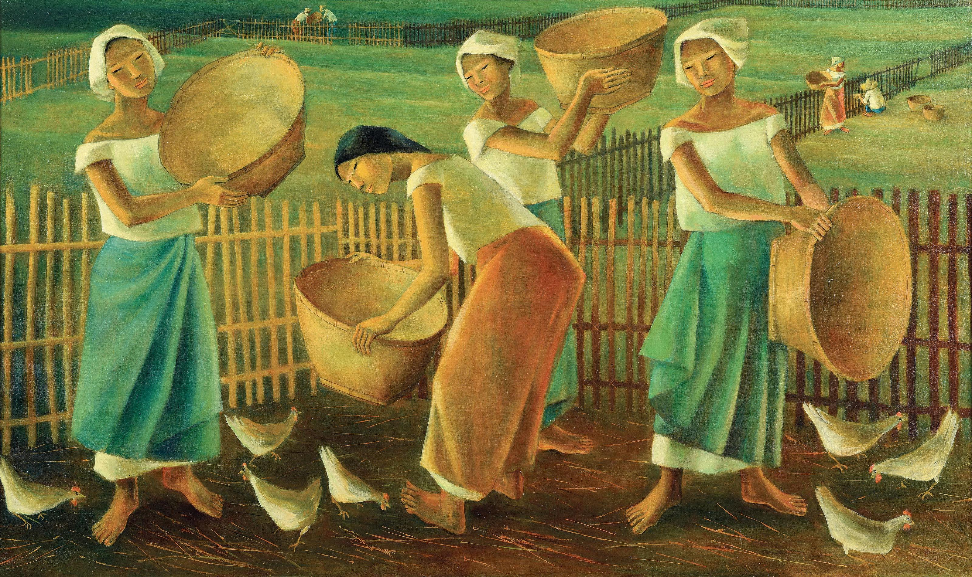 Anita Magsaysay-Ho - Women Feeding Chickens