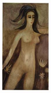 Anjolie Ela Menon - Untitled (Female Nude)