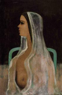Anjolie Ela Menon - Untitled (Seated Lady)