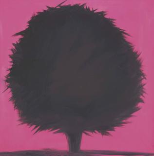 Ann Craven - Tree (Purple Beech, Cushing, Early Summer, 7-24-13, 9 Pm) 2013