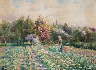 Anna Gardell-Ericson - In the garden, scene from Visby