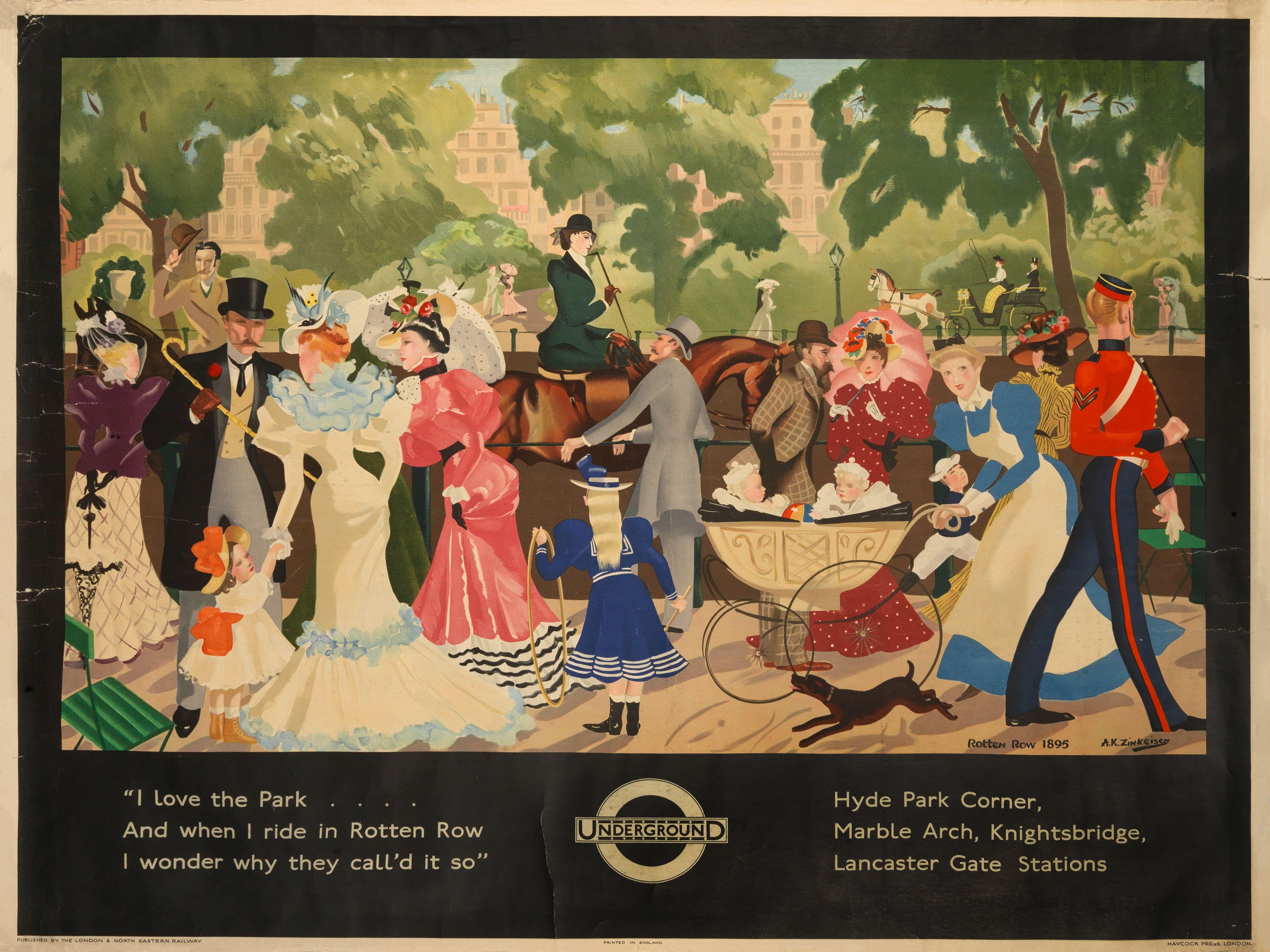 Anna Katrina Zinkeisen - London Underground. Rotten Row