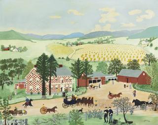 Anna Mary Robertson (Grandma) Moses - Checkered House
