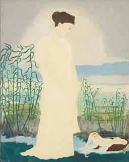 Anna Mary Robertson (Grandma) Moses - Moses In The Bulrushes