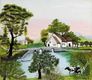 Anna Mary Robertson Moses - Farm Along the River