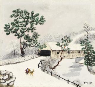 Anna Mary Robertson Moses - The Old Pink Bridge