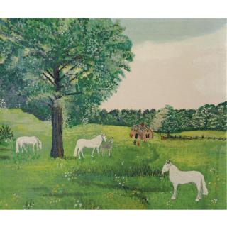 Anna Mary Robertson Moses - Three White Horses 