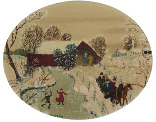 Anna Mary Robertson Moses - Through the Bridge on a Winter Day