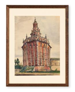 Anna Ostroumova-Lebedeva - Red tower, St Petersburg