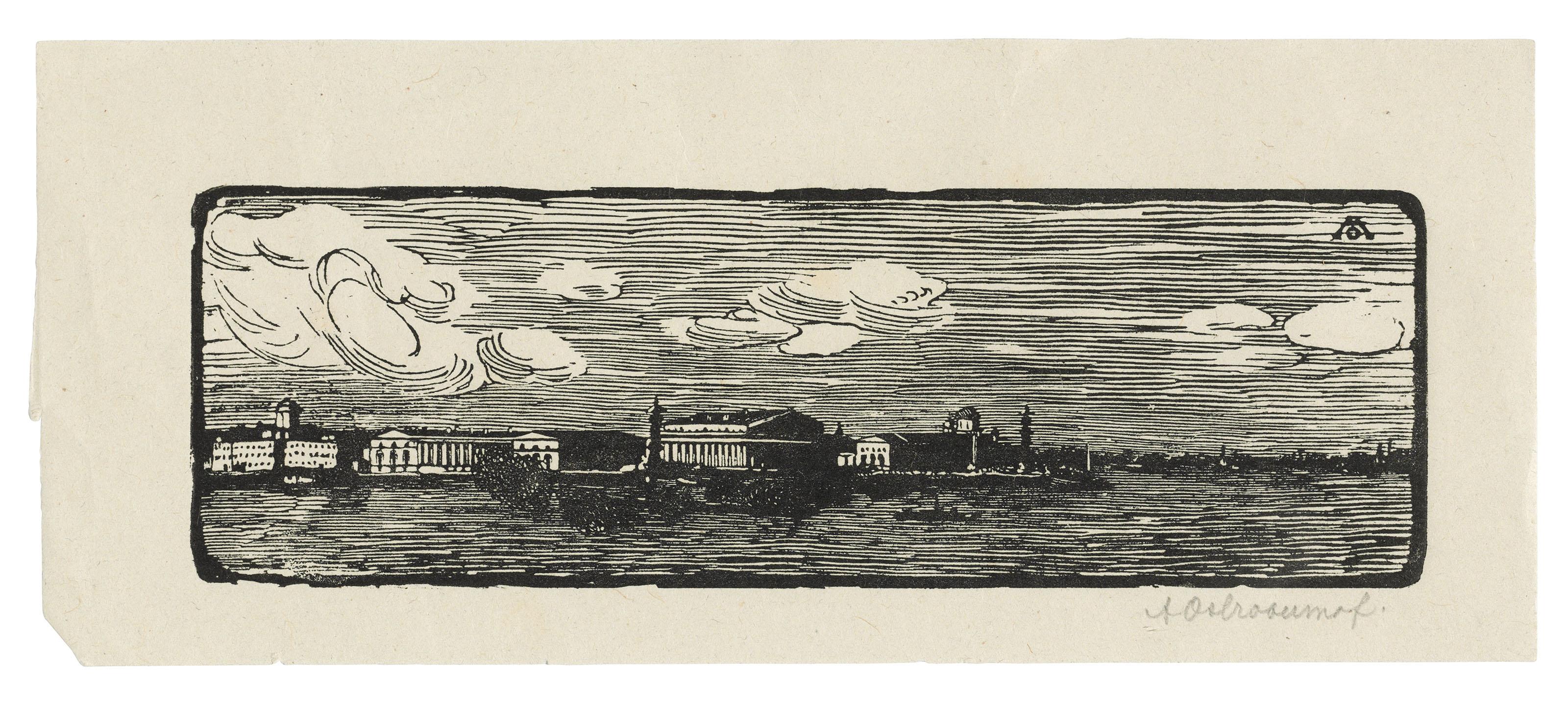 Anna Ostroumova-Lebedeva - View of the Stock Exchange; and Six other views of St Petersburg