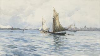 Anna Palm de Rosa - Stockholms ström med Katarina kyrka i bakgrunden