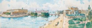 Anna Palm de Rosa - View over Norrbro with the Royal Castle and the Opera house, Stockholm.