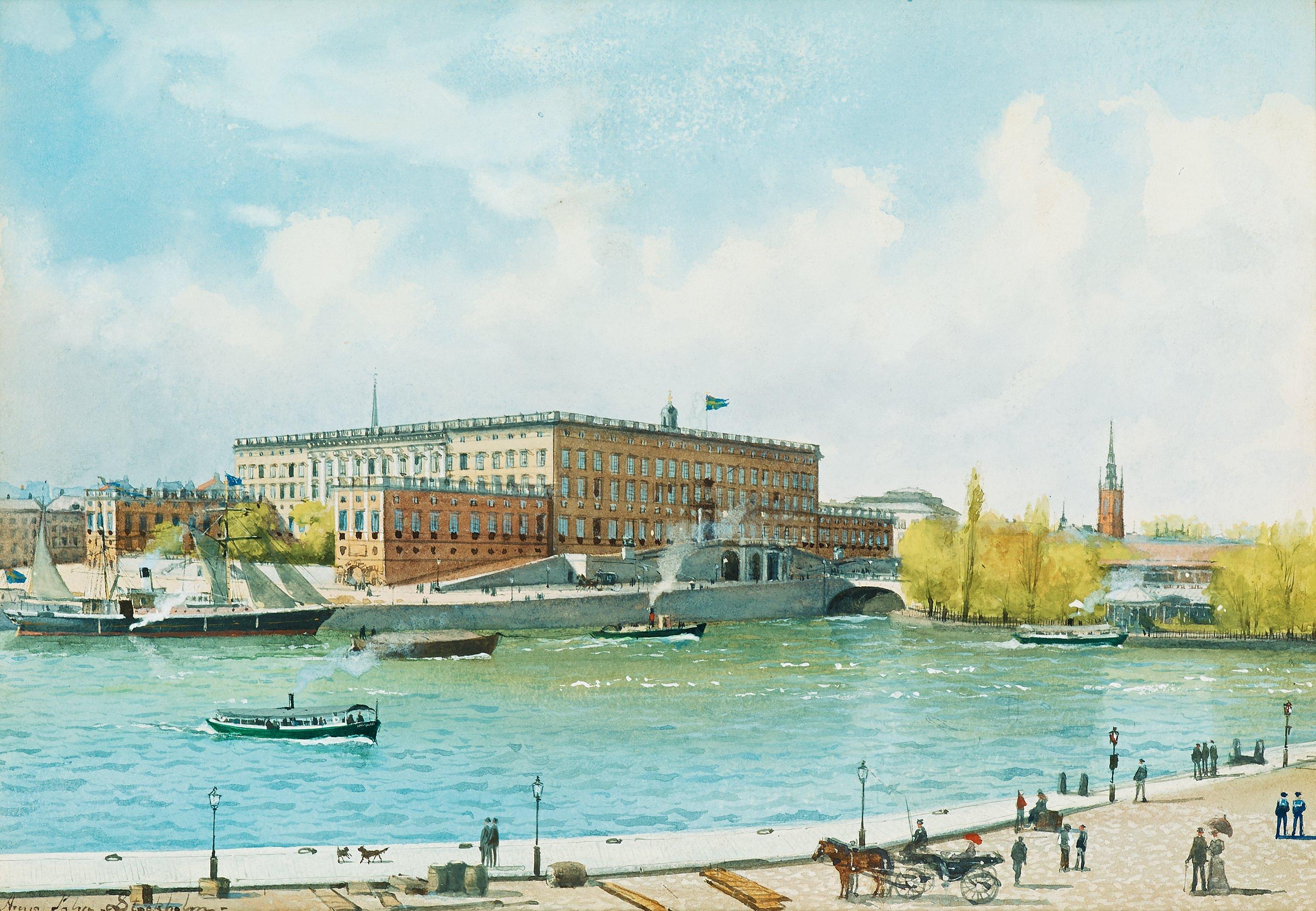 Anna Palm de Rosa - View over stockholm castle from Blasieholmen