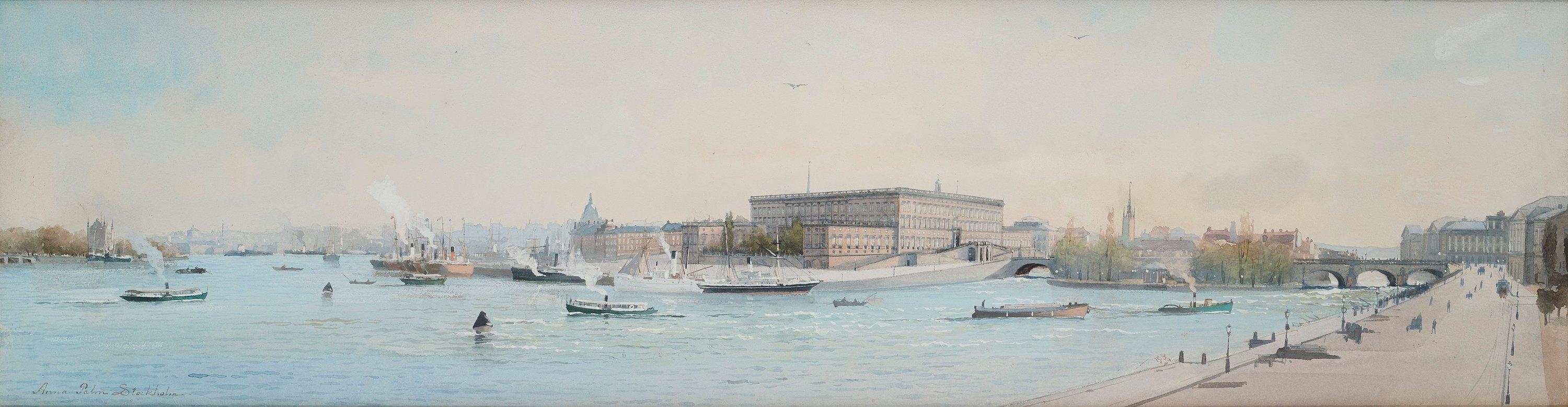 Anna Palm de Rosa - View towards Stockholm Castle from Balsieholmskajen