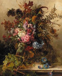 Anna Peters - A field bouqet with hydrangea, fuchsia and other flowers