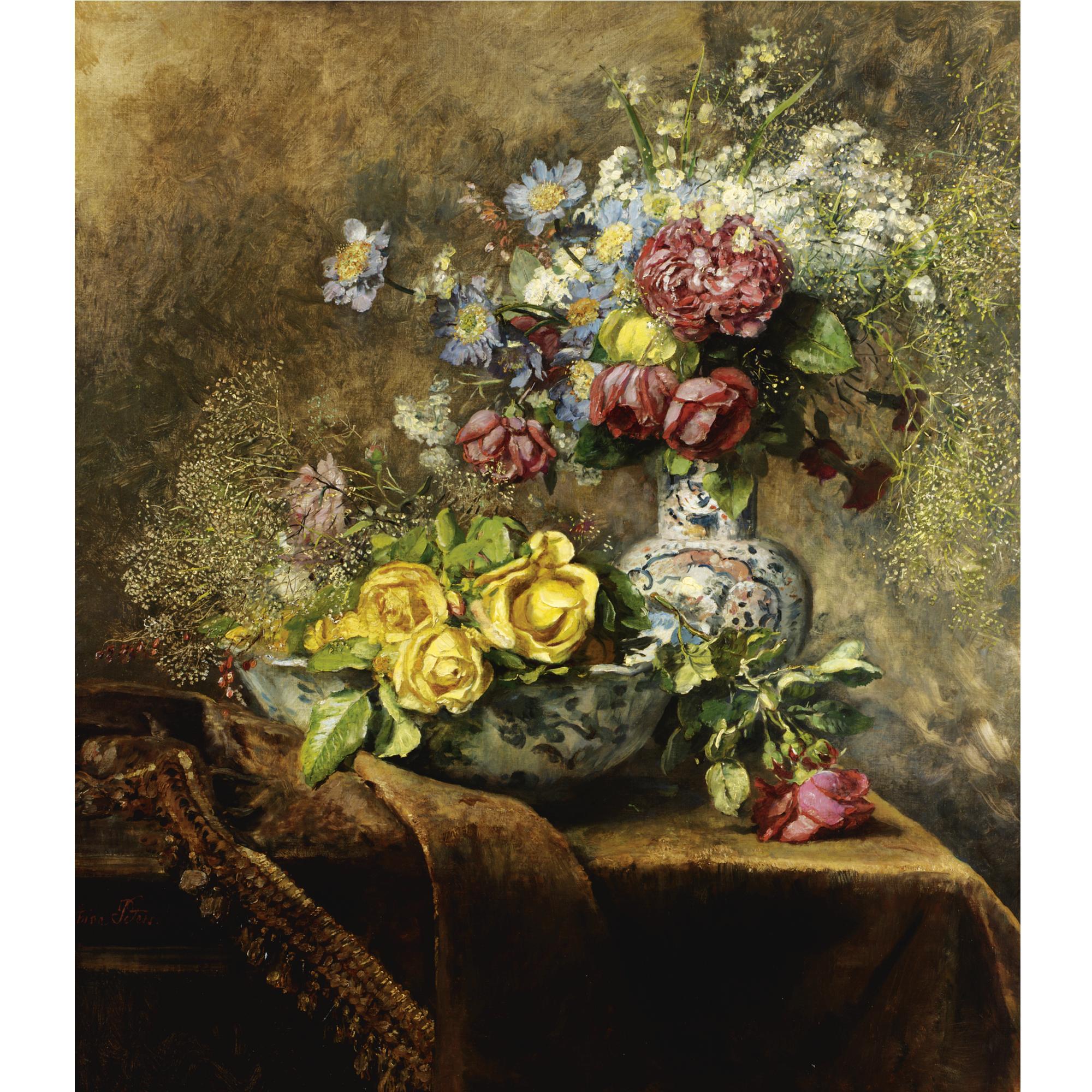 Anna Peters - German Still Life Of Flowers