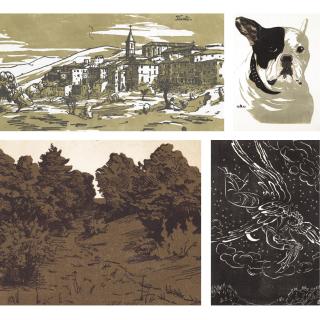 Anna Petrovna Ostroumova-Lebedeva - A Group Of Four Woodcut Prints On Wove Paper Comprising: Bobby, Spring.Dolnika (1900), A View Of Tivoli And Angel (Both 1914)