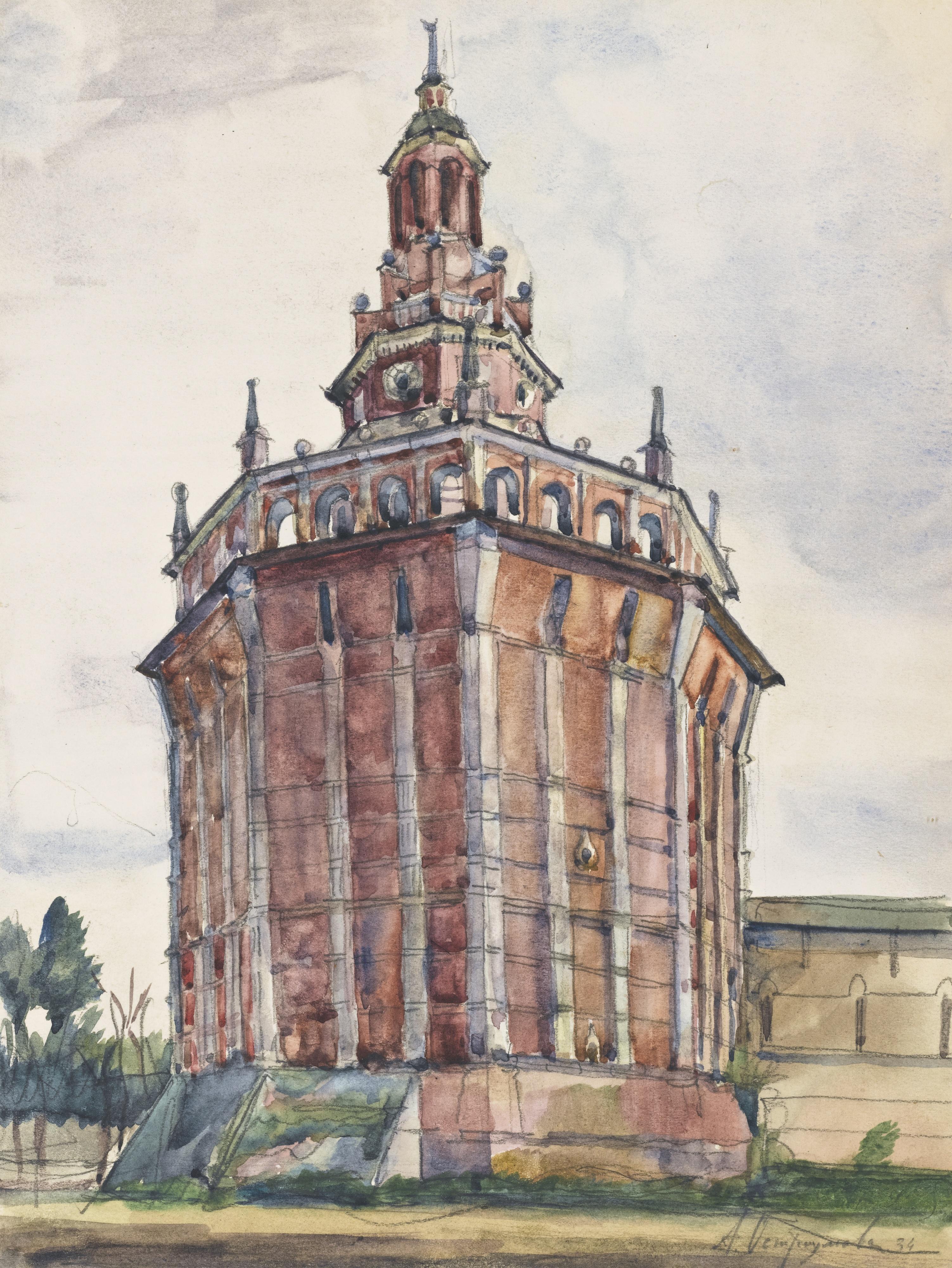Anna Petrovna Ostroumova-Lebedeva - Red Tower In St Petersburg