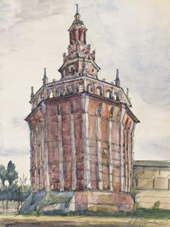 Anna Petrovna Ostroumova-Lebedeva - Red Tower In St Petersburg