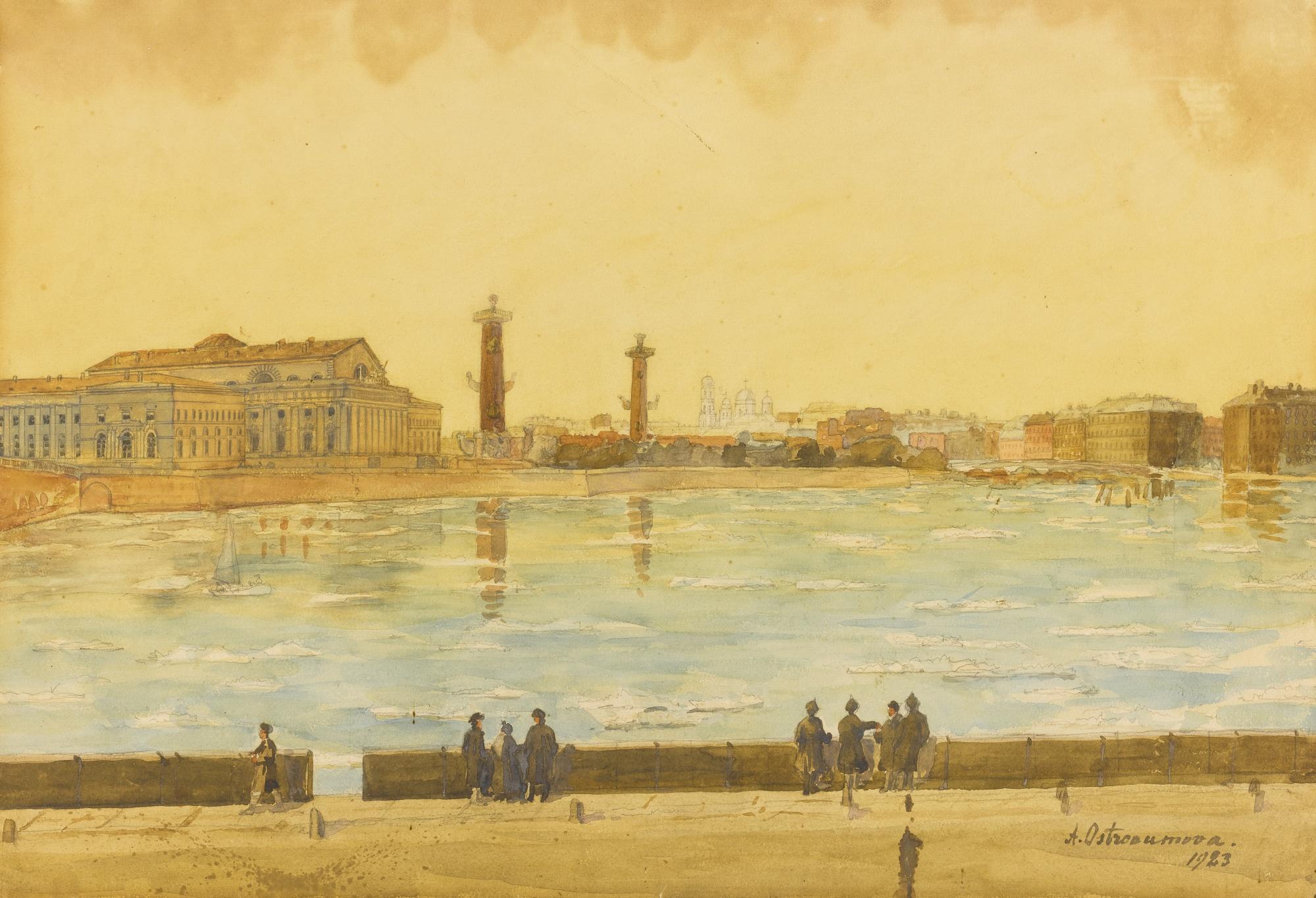 Anna Petrovna Ostroumova-Lebedeva - The Breaking Of Ice On The Neva, Petrograd