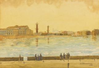 Anna Petrovna Ostroumova-Lebedeva - The Breaking Of Ice On The Neva, Petrograd