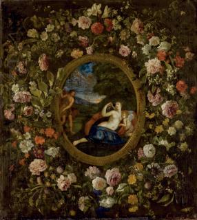 Anna Stanchi - Vénus, Apollon Et L\'Amour Entourés D\'Une Couronne De Fleurs