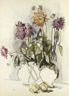 Anna Ticho - Still Life with Flowers (recto and verso)