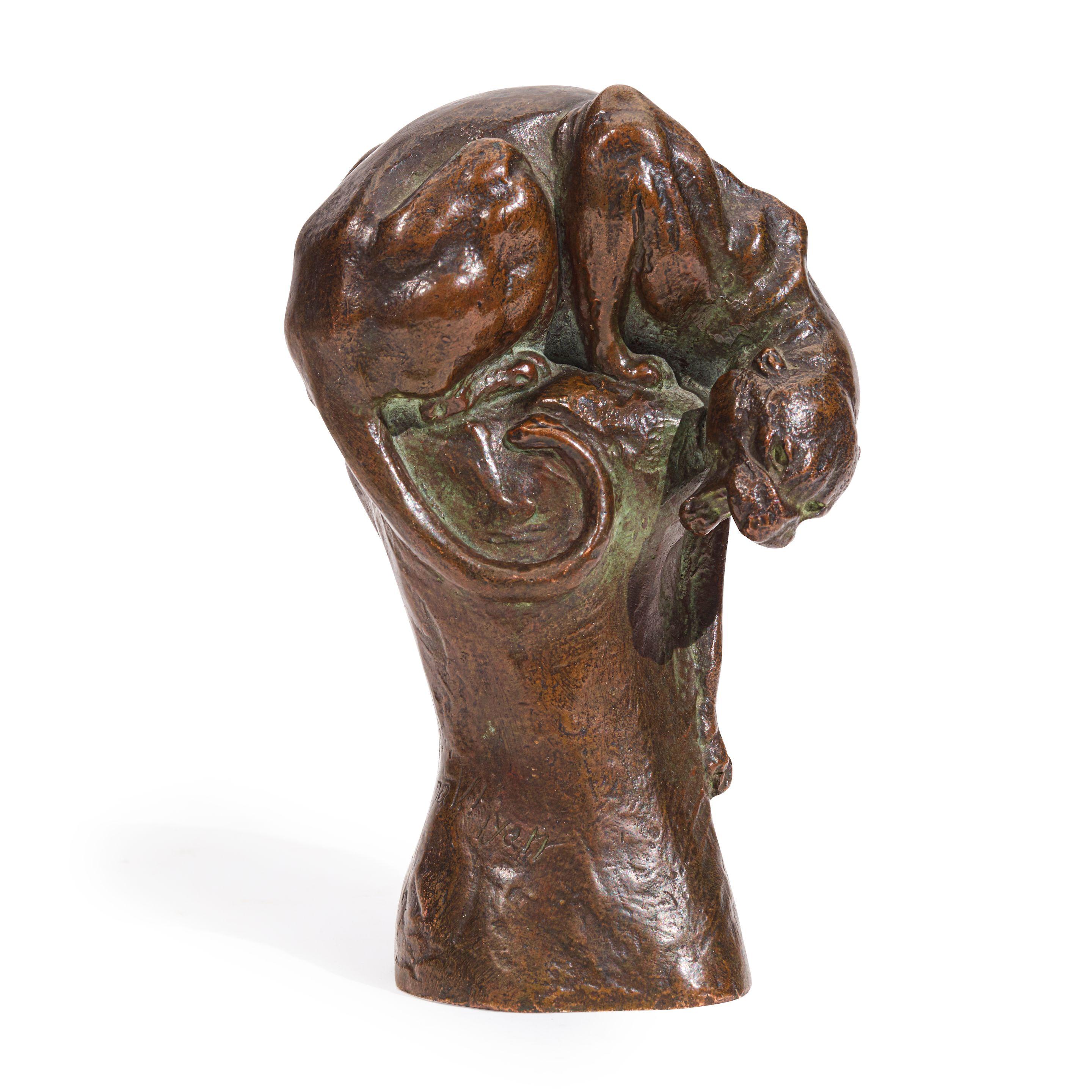 Anna Vaughn Hyatt Huntington - Reaching Jaguar (Panther) 6 1/2 in. high Modeled in 1917.