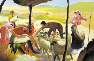 Anna Zinkeisen - The Wool Race