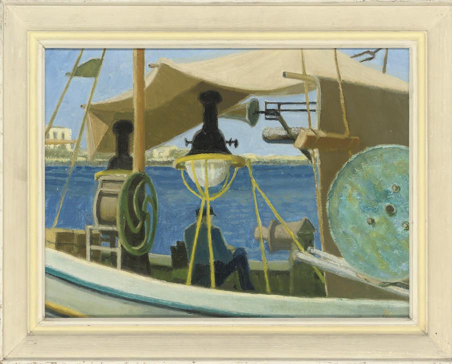 Anne E. Christopherson - Fishing boats with lamps, Kos, Greece; Fishing boats, Hastings; Argarve fisherman; and Dinghy at harbour mouth