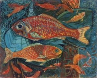 Anne E. Christopherson - Giant carp; and Six goldfish