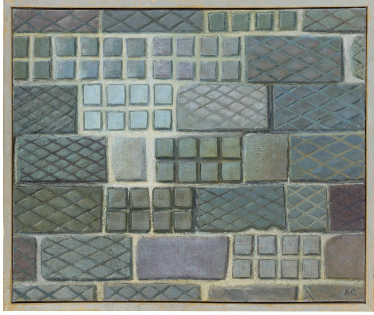 Anne E. Christopherson - Greenwich footpath, blue and grey; Gray footpath, Greewich; and Footpath tiles, Greenwich
