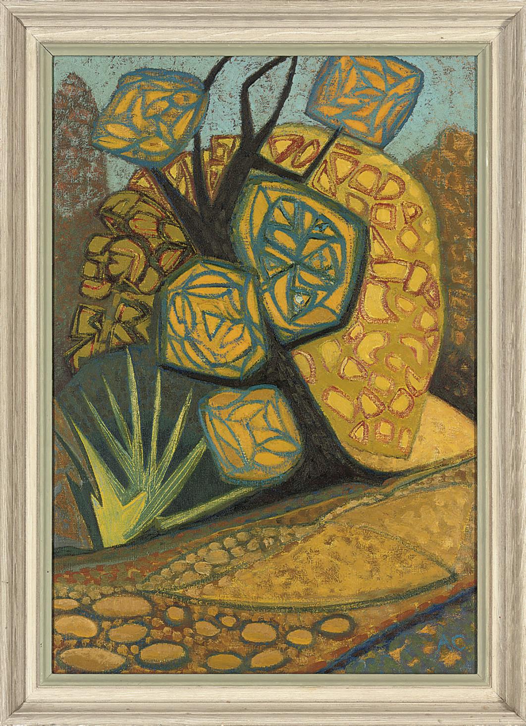 Anne E. Christopherson - Tree and rocky path; and In the mesh