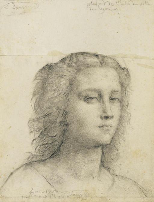 Anne-Francois-Louis Janmot - Etude de tête pour le plafond de l\'Hôtel de Ville de Lyon