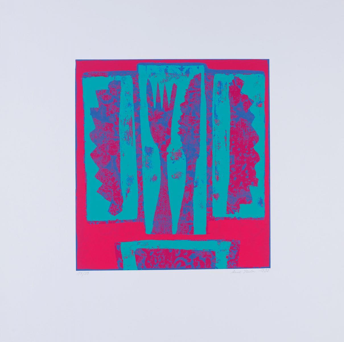 Anne Huber - Ohne Titel (1 Blatt aus einer Serie mit 4 Arbeiten)