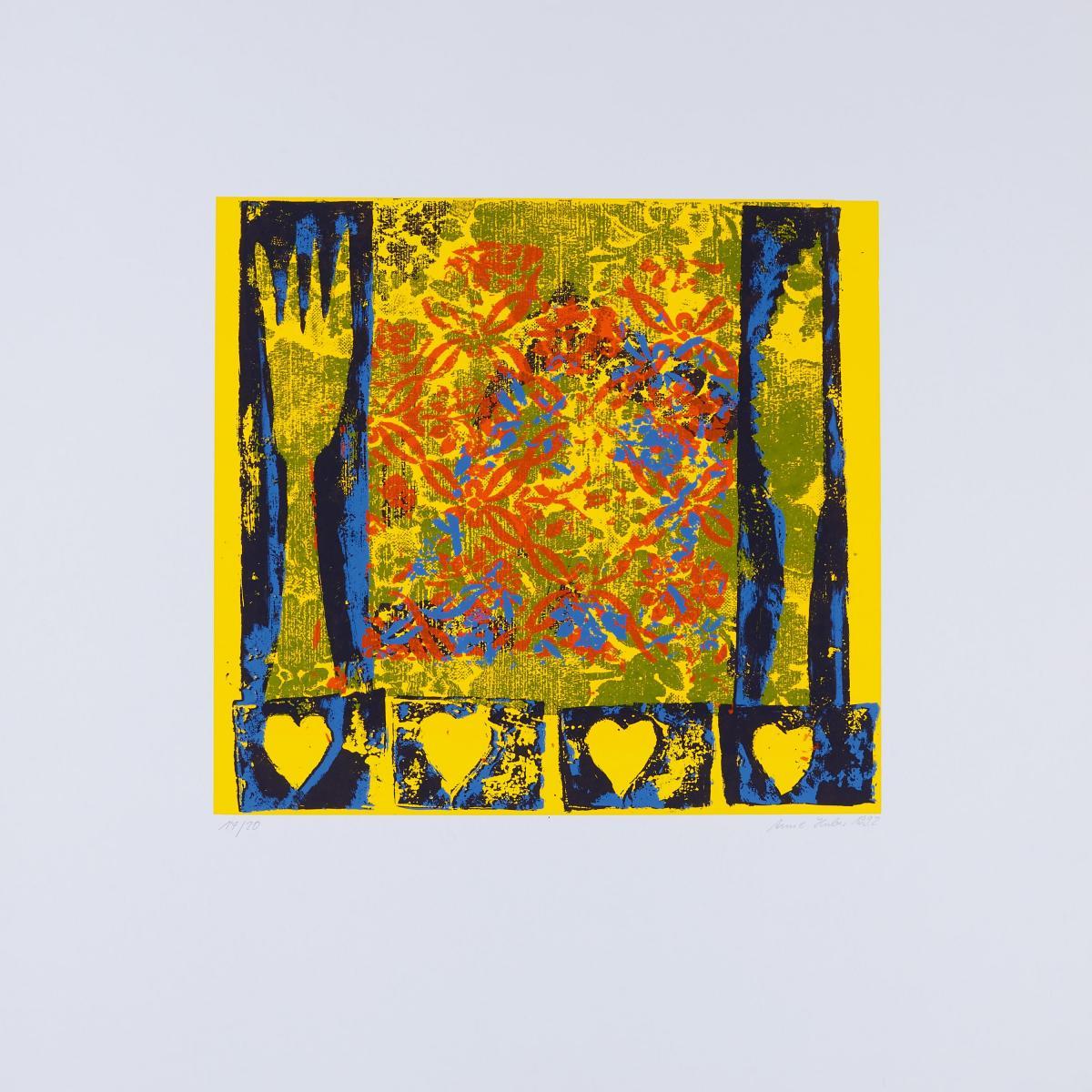 Anne Huber - Ohne Titel (3 Blätter aus einer Serie mit 4 Arbeiten)