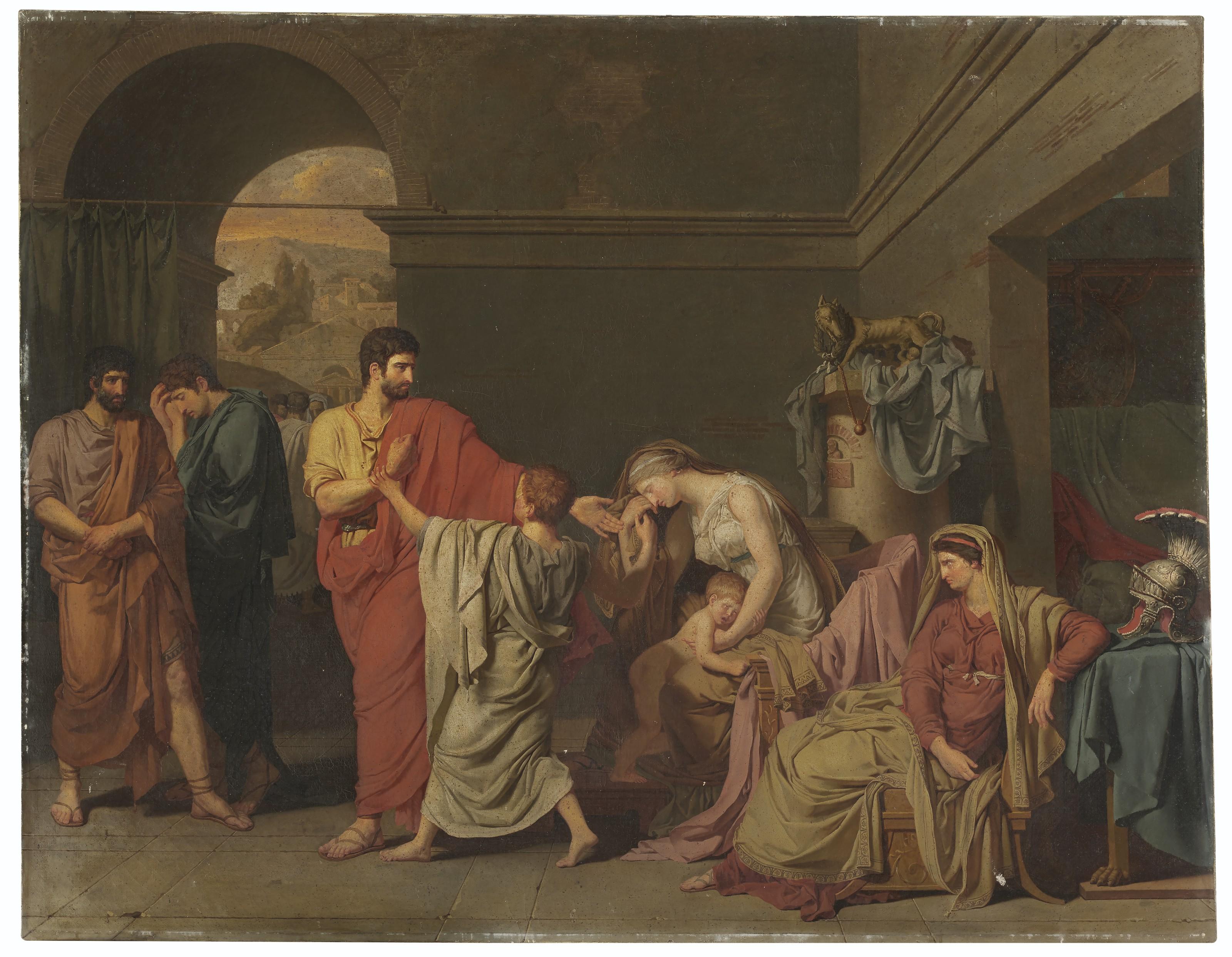 Anne-Louis Girodet De Roucy-Trioson - Les Adieux de Coriolan à sa famille (\'Coriolanus Taking Leave of his Family\')