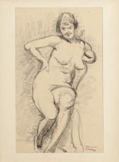 Anne Millay Bremer - Nude gesture drawing; and thirteen companion drawings