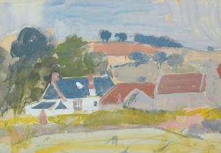 Anne Redpath OBE RSA ARA LLD ARWS ROI RBA - Borders landscape
