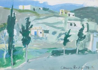 Anne Redpath OBE RSA ARA LLD ARWS ROI RBA - Houses at Marzagan