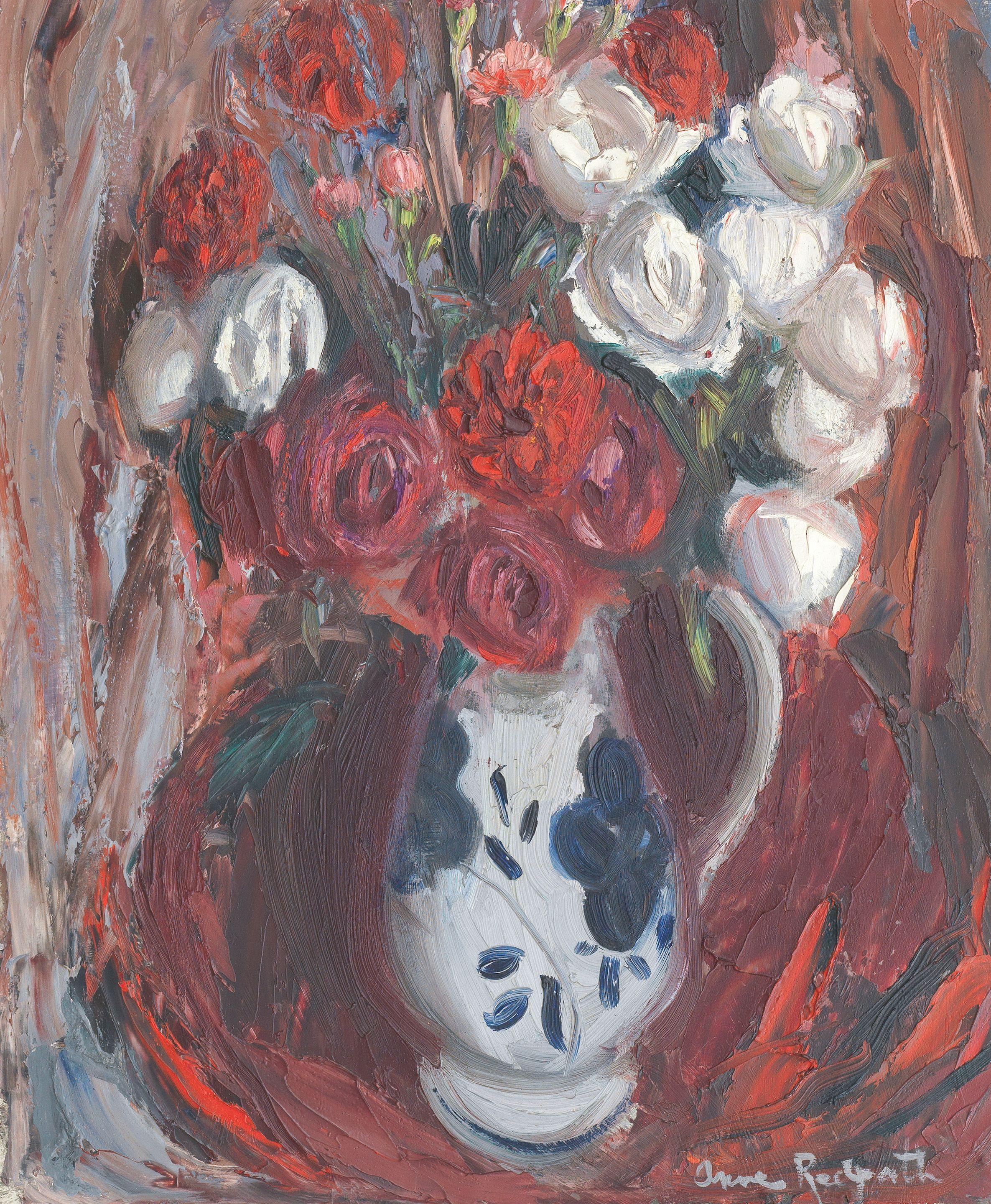 Anne Redpath OBE RSA ARA LLD ARWS ROI RBA - Red and White Roses
