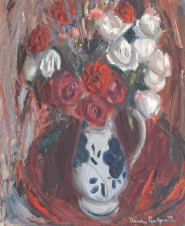 Anne Redpath OBE RSA ARA LLD ARWS ROI RBA - Red and White Roses