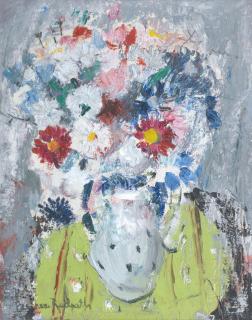 Anne Redpath OBE RSA ARA LLD ARWS ROI RBA - Summer Flowers in a Spotted Jug