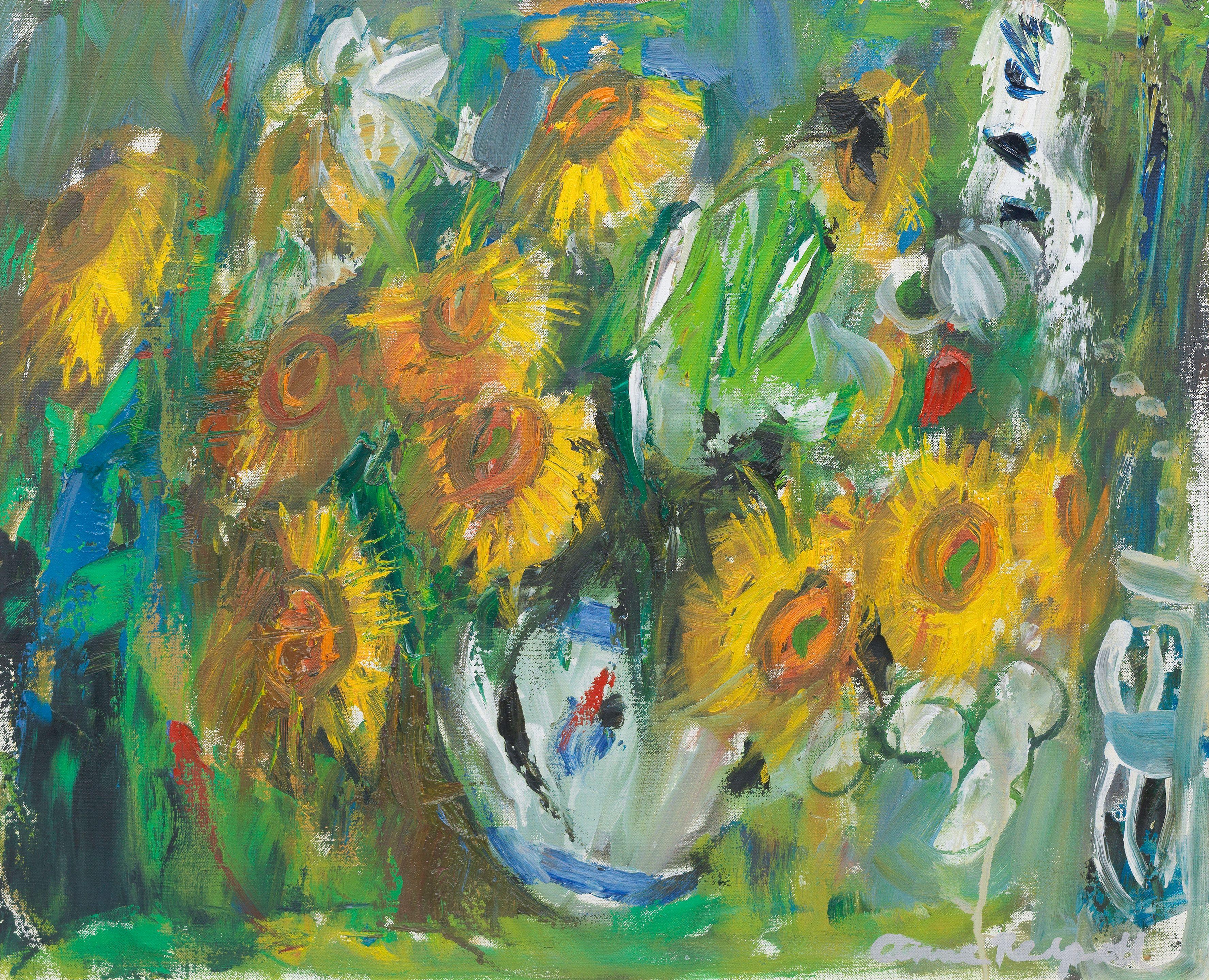 Anne Redpath OBE RSA ARA LLD ARWS ROI RBA - Sunflowers