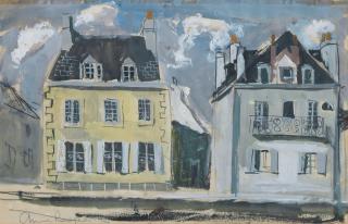Anne Redpath OBE RSA ARA LLD ARWS ROI RBA - Two Houses, Concarneau