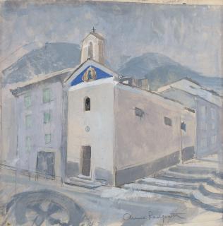 Anne Redpath, R.S.A., A.R.A., A.R.W.S. - Church At Sospel, Alpes-Maritime