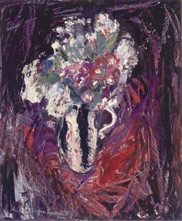 Anne Redpath, R.S.A., A.R.A., A.R.W.S. - Mixed Flowers In A Jug
