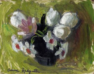 Anne Redpath, R.S.A., A.R.A., A.R.W.S. - Spring flowers on a yellow ground